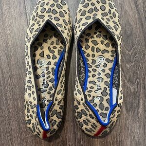 Rothy's Leopard Print Flats with Blue Accent